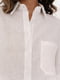 Льняна блуза вільного крою молочна | 6862865 | фото 3