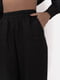 Льняні штани з поясом на резинці чорні | 6862868 | фото 2