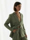 Льняной пиджак в стиле оверсайз оливковый | 6862875 | фото 2