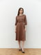 Напівприталена сукня-міді з вільною спідницею кольору мокко | 6862886 | фото 2