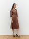Напівприталена сукня-міді з вільною спідницею кольору мокко | 6862886 | фото 5