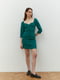 Приталена сукня міні із застібкою на гудзики зелена | 6862888 | фото 2