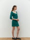 Приталенное платье  мини с застежкой на пуговицы зеленое | 6862888 | фото 3