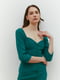 Приталена сукня міні із застібкою на гудзики зелена | 6862888 | фото 5