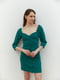 Приталена сукня міні із застібкою на гудзики зелена | 6862888