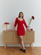 Приталена сукня міні із застібкою на гудзики червоне | 6862889 | фото 2