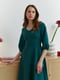 Сукня довжини міді з V-подібним вирізом зелена | 6862892 | фото 2