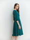 Сукня довжини міді з V-подібним вирізом зелена | 6862892 | фото 3