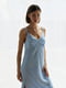 Шовкова сукня-міді у білизняному стилі блакитна | 6862900 | фото 2