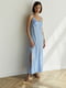 Шелковое платье-миди в бельевом стиле голубое | 6862900