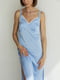 Шовкова сукня-міді у білизняному стилі блакитна | 6862900 | фото 6