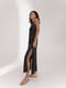 Шовкова сукня-міді в білизняному стилі чорна | 6862901 | фото 3