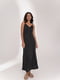 Шовкова сукня-міді в білизняному стилі чорна | 6862901