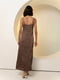 Шелковое платье-миди в бельевом стиле шоколадное | 6862902 | фото 3