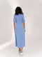 Сукня із зібраною деталлю на грудях блакитна | 6862904 | фото 3