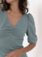 Сукня із зібраною деталлю на грудях кольору шавлії | 6862906 | фото 2