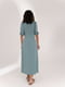 Платье с собранной деталью на груди цвета шалфей | 6862906 | фото 3