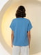 Свободная футболка с круглой горловиной синяя | 6862918 | фото 4