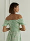 Приталенное платье с эластичной спинкой зеленое | 6862922 | фото 4