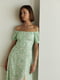 Приталена сукня з еластичною спинкою зелена | 6862922 | фото 7