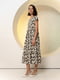 Сукня-міді з круглим бежевим вирізом | 6862937 | фото 2