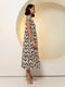 Сукня-міді з круглим бежевим вирізом | 6862937 | фото 3