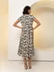 Сукня-міді з круглим бежевим вирізом | 6862937 | фото 4
