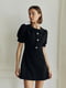 Приталенное платье с юбкой-трапецией черное | 6862946 | фото 4