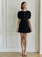 Приталенное платье с юбкой-трапецией черное | 6862946 | фото 5