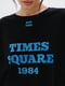 Черная футболка oversize с надписью Times Square | 6863220 | фото 2