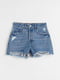 Блакитні джинсві шорти  кишенями | 6863383