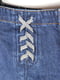 Синя джинсова спідниця з декоративною шнурівкою | 6863407 | фото 2