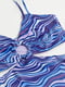 Суцільний синій купальник у смужку із вирізом у формі серця | 6863691 | фото 2