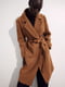 Приталене коричневе пальто довжиною до литок | 6863846 | фото 4