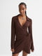 Темно-коричнева сукня-футляр “на запах” | 6864123