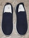 Темно-сині текстильні кросівки без шнурків | 6864149 | фото 4