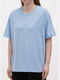Хлопковая голубая футболка | 6852368 | фото 3