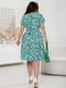 Сукня зелена в квітковий принт з вшитим текстильним поясом | 6864680 | фото 4