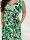 Сукня максі зелена в квітковий принт з бретелями, що зав’язуються на бантики | 6864686 | фото 3