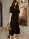 Однотонна чорна сукня з гудзиками | 6864694 | фото 2