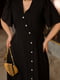 Однотонна чорна сукня з гудзиками | 6864694 | фото 3