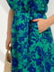 Сукня бірюзово-синя з бретелями, що зав’язуються на бантики | 6864702 | фото 3