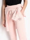 Розовые прямые брюки на завязках | 6864719 | фото 4