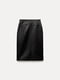 Черная атласная юбка-карандаш с разрезом | 6864730 | фото 6
