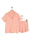 Розовая пижама: рубашка и шорты | 6864854 | фото 2