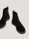 Черные замшевые ботинки на шнуровке | 6865036 | фото 3