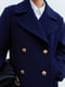 Короткое двубортное пальто темно-синее | 6863080 | фото 4