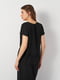 Чорна блуза з V-подібним вирізом та вільними короткими рукавами | 6865301 | фото 3