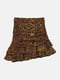 Короткая приталенная юбка с анималистичным рисунком и драпировкой спереди | 6865338 | фото 3