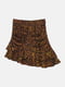 Короткая приталенная юбка с анималистичным рисунком и драпировкой спереди | 6865338 | фото 4